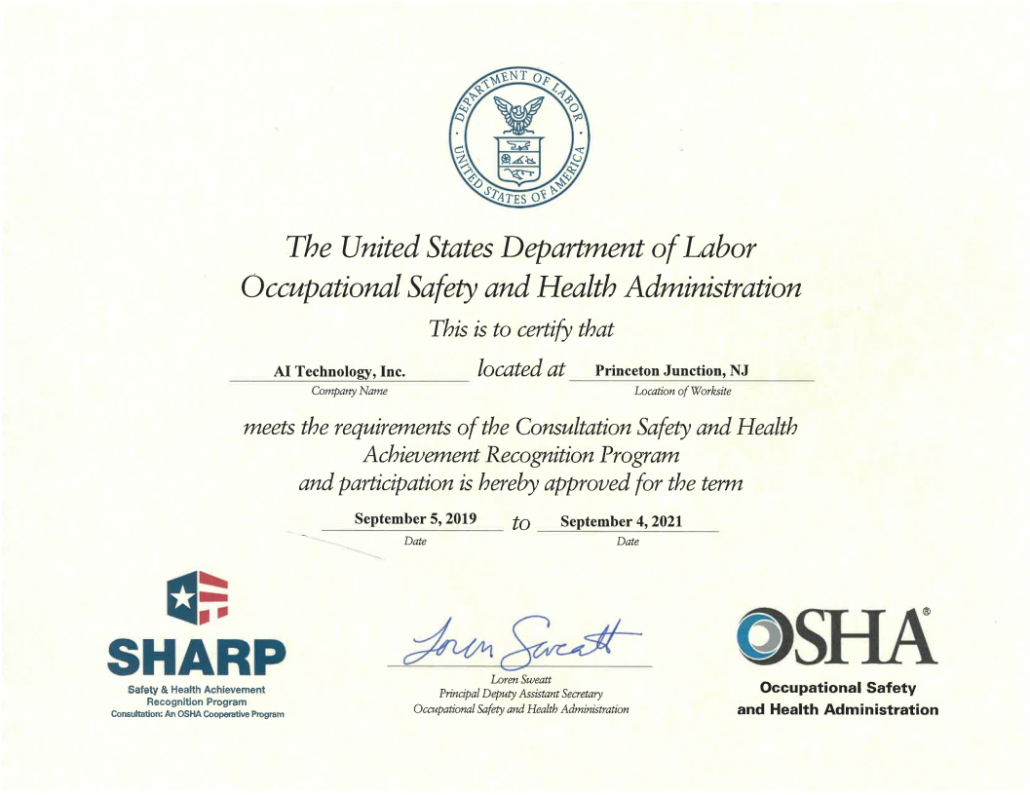 SHARP Certificate Expires 9-4-2021